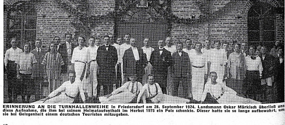 Turnhallenweihe am 28.09.1924, Foto aus Sorauer Heimatblatt 04 1976