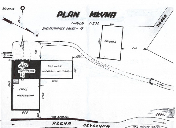 Plan der Mittelmühle, gezeichnet 1990