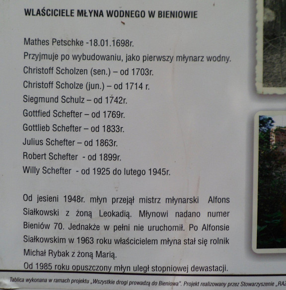 Besitzer der Wassermühle in Benau, Aufnahme 2018