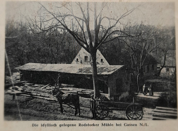 Foto der Rodstocker Mühle, Quelle Sorauer Heimatblatt 01 1967